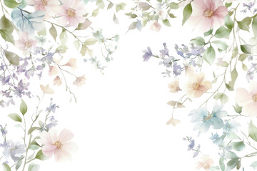 Obraz premium PNG Elegant floral garland flowers art watercolor.