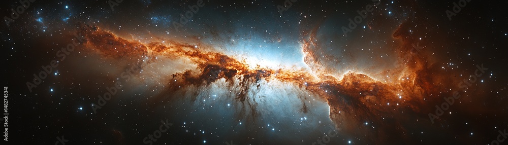 Canvas Prints galactic explosion cosmic nebula outer space digital art ethereal environment wide angle astronomy c