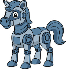 robot horse vector image transparent background