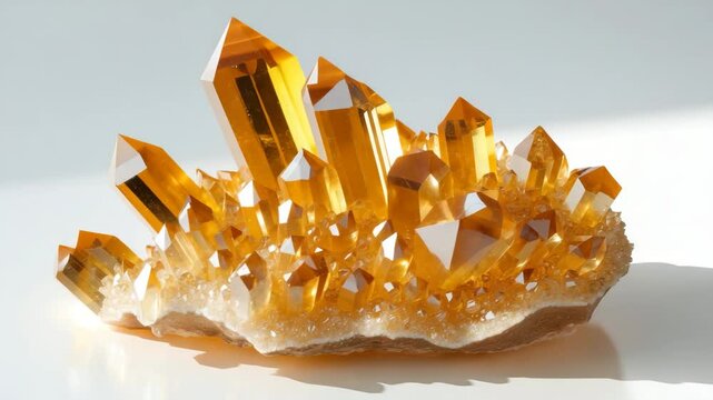 Extreme close-up view of a beautiful orange crystal mineral cluster.