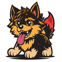 vector illustration of cartoon dog