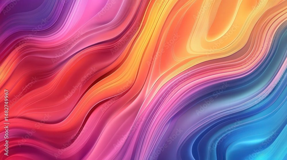 Aufkleber featuring dynamic geometric lines that pulse and flow, creating an abstract, futuristic atmosphere filled with energy