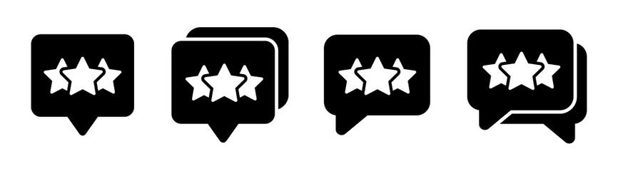 Chat Message rating set icon. Bubble message rate icon, vector illustration