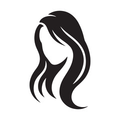Hair logo silhouette icon. Various Girl Hairstyle Collection. Hair silhouette vector.  Illustration eps 10