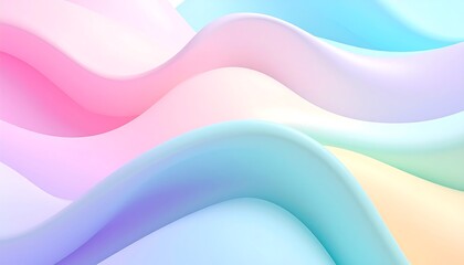 Pastel Wave Abstract Background: Dreamy, Serene, Colorful 3D Render