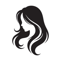 Hair logo silhouette icon. Various Girl Hairstyle Collection. Hair silhouette vector.  Illustration eps 10