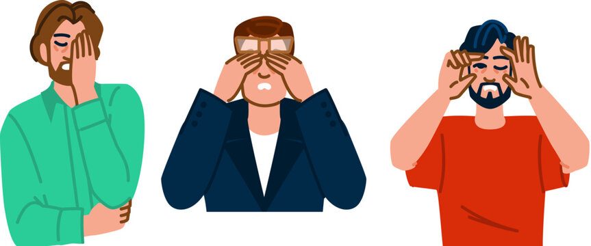 sleepy tired man vector