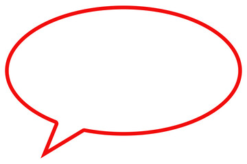Red outlined speech bubble PNG with transparent background. Perfect for comics, messages, or creative design projects where dialogue or communication is emphasized.
