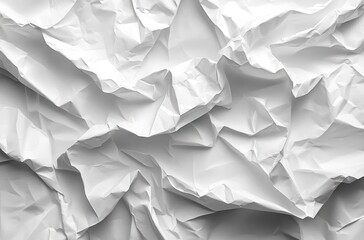 Fototapeta premium Detailed texture of a crumpled white paper