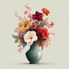 A stunning floral bouquet, displayed in a beautiful vase, showcases vibrant colors and delicate petals.