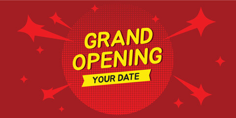그랜드 오픈 행사 레드 배너
