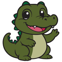 adorable crocodile vector
