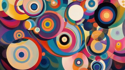expanding and contracting circles, shifting colors with perfect rhythm and fluidity