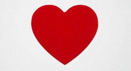 Vivid Red Heart on Pristine White: A Symbol of Love and Affection