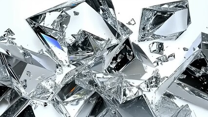 Abstract crystal geometric pattern animation shimmering light background design - Powered by Adobe