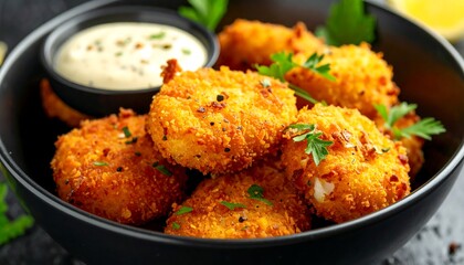 Crispy Fried Cheese Bites with Creamy Dip: A Delicious Appetizer