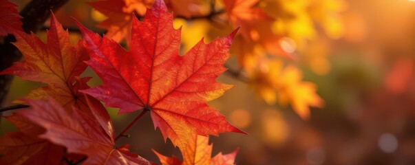 Fototapeta premium Crisp, vibrant maple & oak leaves in a colorful heap , fall colors, decoration