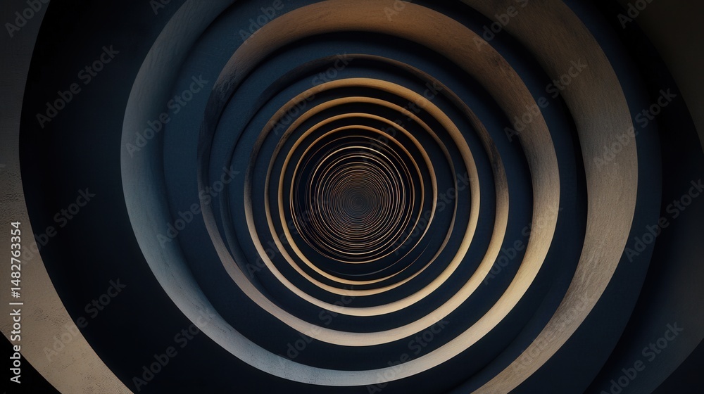 Poster layered circle pattern oscillates, forming a hypnotic display of motion and depth that fascinates th