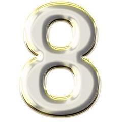 Shimmer Edge Digit Eight PNG