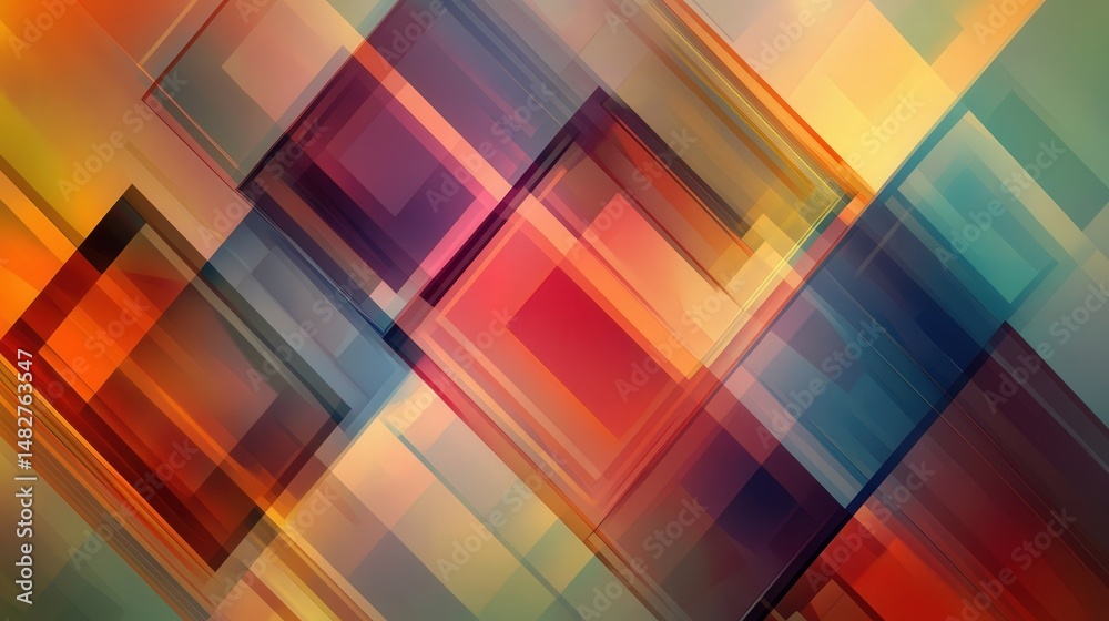 Aufkleber layered geometric background where overlapping squares vary in opacity, forming a harmonious blend.