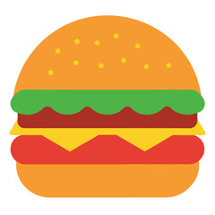 delicious burger food illustration