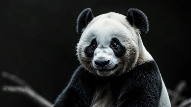 Charming Close-Up of a Panda Face