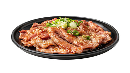 Fototapeta premium Delicious Grilled Beef Yakiniku Recipe isolated on transparent background