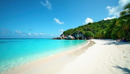 Fototapeta premium Idyllic Boracay beach, turquoise water, clear sky, sky, water, travel
