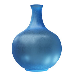 Glass vase isolated on white, transparent. Decoration pot for interior design	