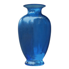 Glass vase isolated on white, transparent. Decoration pot for interior design	