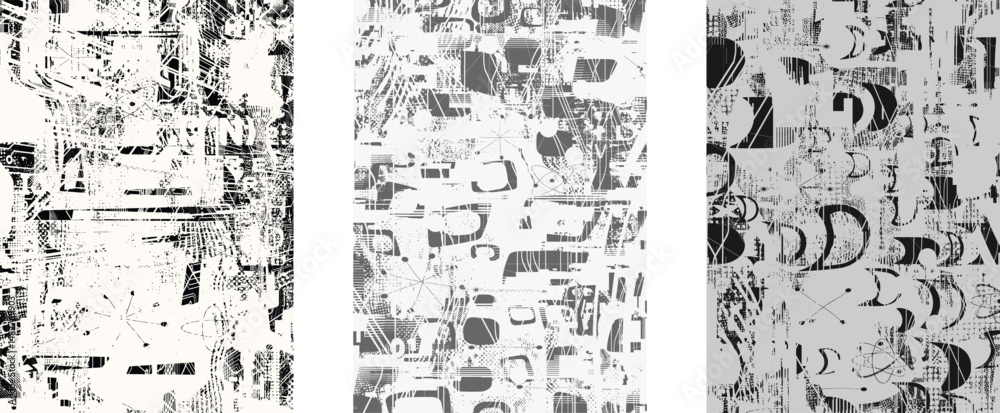 Poster Glitch distorted geometric shape . Noise destroyed logo . Trendy defect error shapes . Glitched frame .Grunge textured . Distressed effect .Vector shapes with a halftone dots screen print texture.