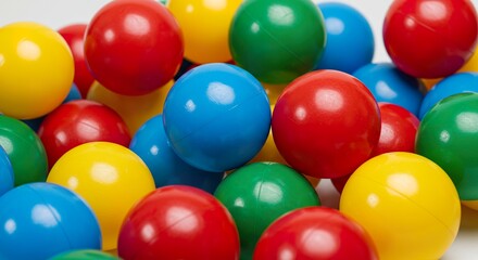 Fototapeta premium Vibrant assortment of colorful plastic balls creating a playful visual texture
