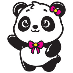 panda with flower