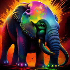 Obraz premium Colorful Artistic Elephant