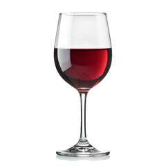 Red wine in a glass on black background