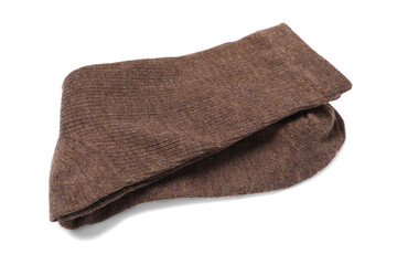 Pair of brown socks isolated on white