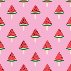 Watermelon Ice Cream Seamless Pattern