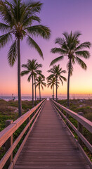 tropical beach at sunset