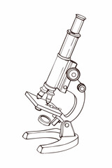 Vintage Microscope Sketch Engraving Drawing Showcasing Intricate Design Features