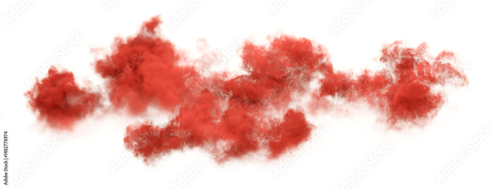 Aufkleber Red mass fog spread on transparent backgrounds effect render png