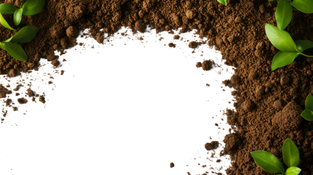 Soil Texture Frame Isolated on Transparent Background