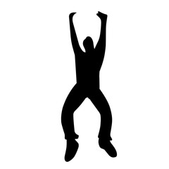 People Jumping Vector Silhouette