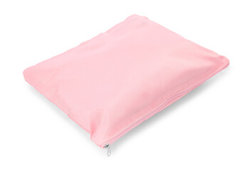 One pink packing pouch isolated on white