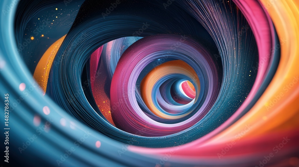 Aufkleber dynamic abstract spiral layers, where swirling patterns and colors move in harmony to create a visually captivating experience