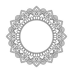 Whimsical Petal Swirl Mandala for Coloring Book Page