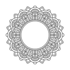 Delicate Line Art Mandala for Coloring Book Page
