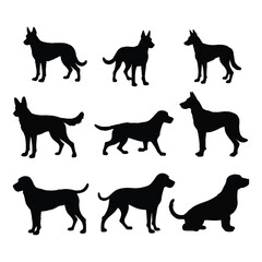 Dog silhouettes vector