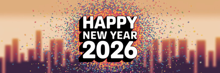 Bold Confetti Celebration for Happy New Year 2026