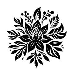 Black and White Floral Design: Botanical Illustration