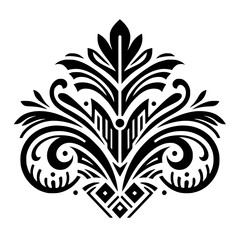 Elegant Black & White Ornamental Design Element on White Background